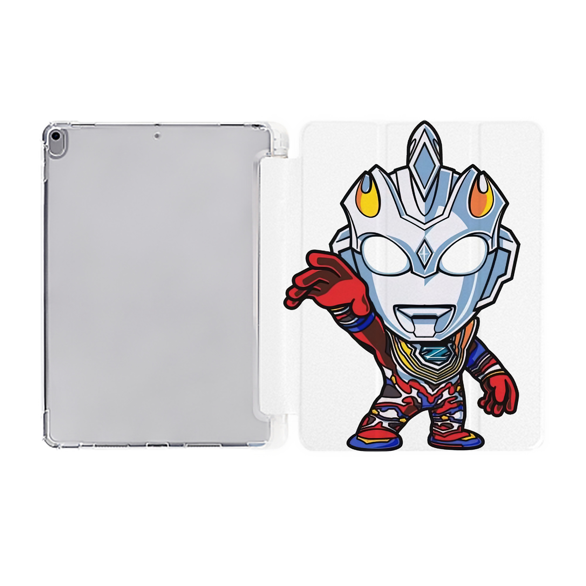（画像用） ウルトラマン Ultraman IPad ケース ペン収納付き 三つ折りスタンド PUレザー×シリコン 対応機種9.5/10.5/10.9インチ